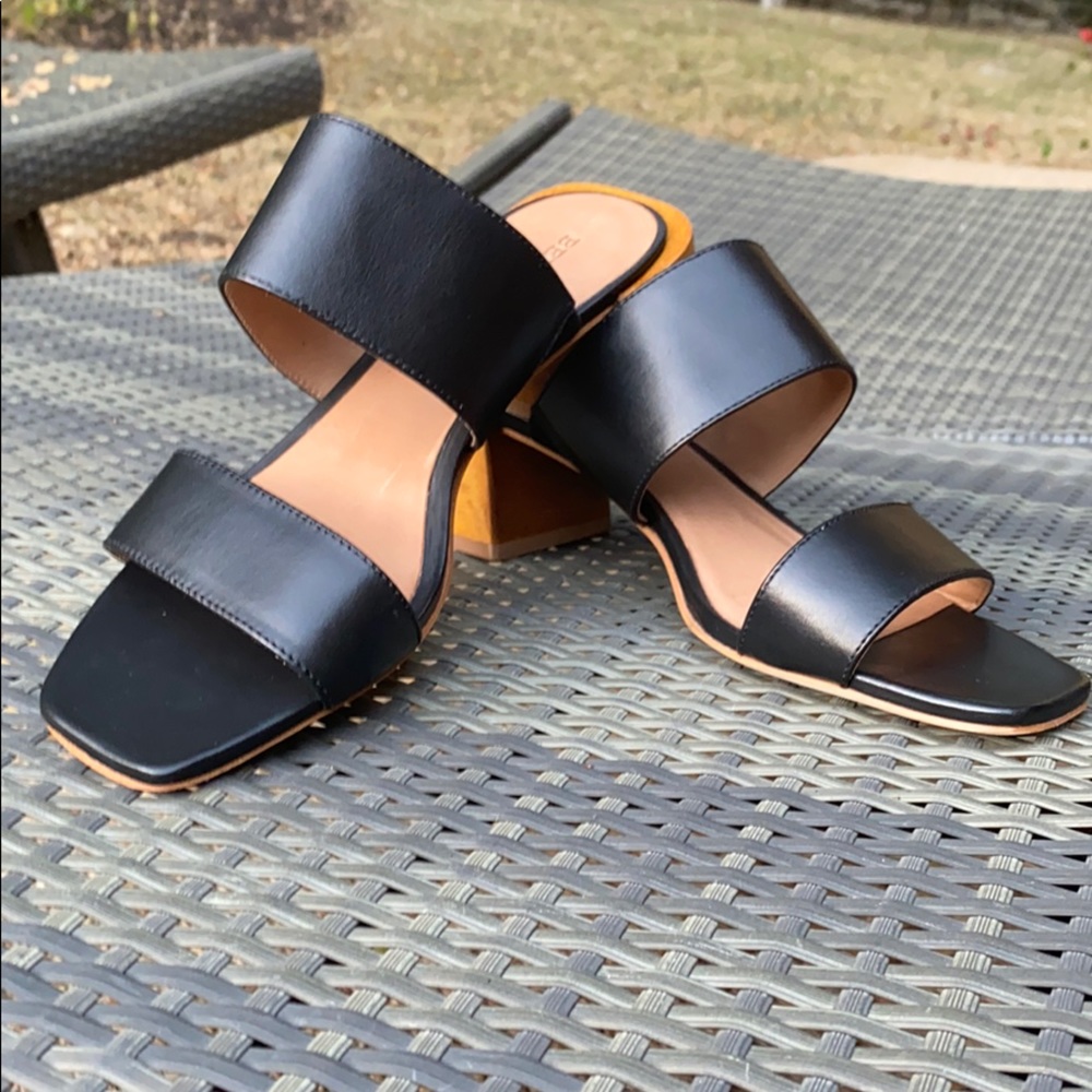 NWOT.  Bernardo Black Leather Sandals